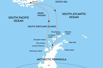 Map of Antarctic expedition