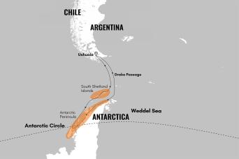 Map Antarctica Off the Beaten Track expedition cruise