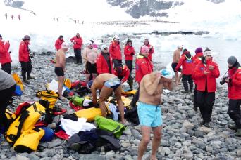 Leopard seal seen from our Zodiacs