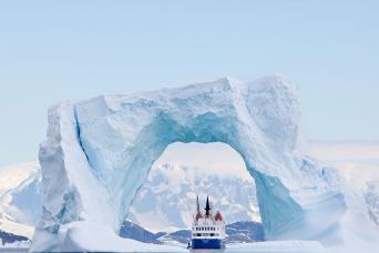 The scale of icebergs and mountains is breathtaking