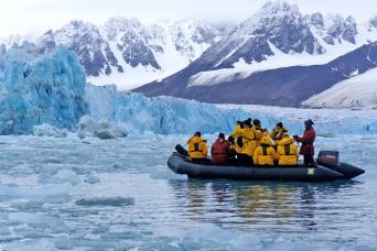 Zodiac cruising in a world of ice