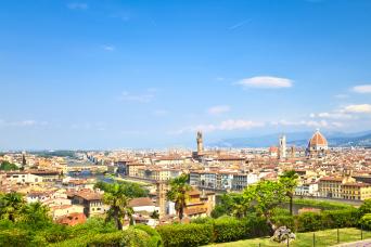 Autour des collines de Florence : visite guidée en Vespa électrique avec application + dégustation de vins et de mets