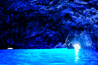 Capri Island with Blue Grotto from Naples