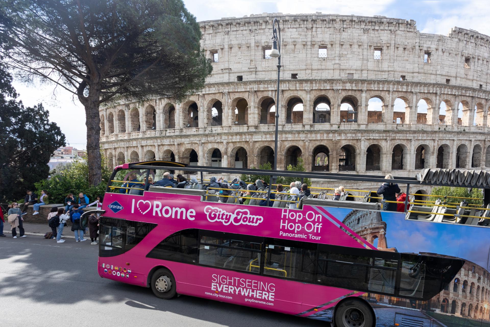 Colosseum Escorted Entrance & One Run Open Bus Combo | Entrance to the Colosseum, Roman Forum & Palatine Hill