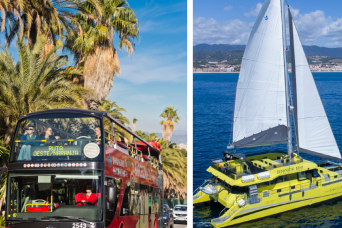 Barcelone : bus à arrêts multiples et tour en catamaran de 60 minutes