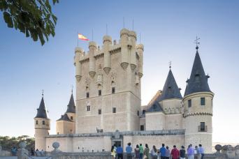 Ségovie : entrée de la cathédrale et l'Alcazar
