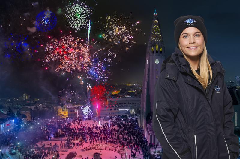 Nouvel an à Reykjavik :  spectacle feux de joie et des feux d'artifice